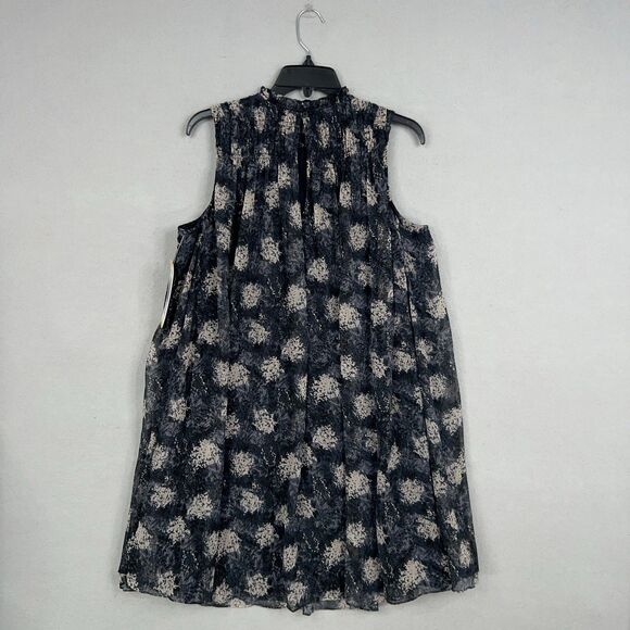 Joie Dress Womens Medium Blue Floral Baltic Pleat Swing Feminine Romantic Ruffle - Picture 9 of 16